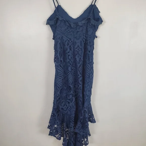 Selfie Leslie NWT blue mermaid dress lace overlay US large - Picture 2 of 7